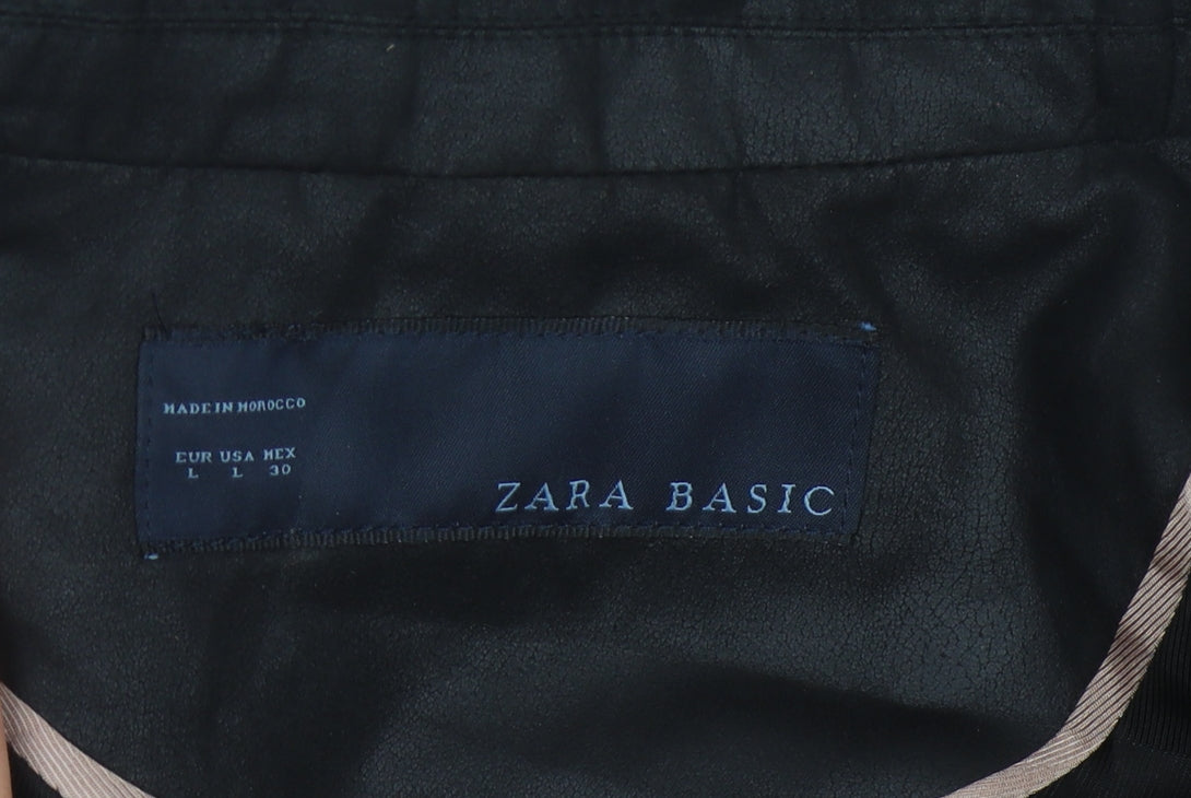 Zara Basic Black Women's Blazer L Woven Polyester