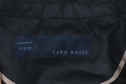 Zara Basic Black Women's Blazer L Woven Polyester