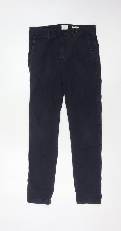 H&M Men's Blue Slim Fit Chino Trousers 28/30