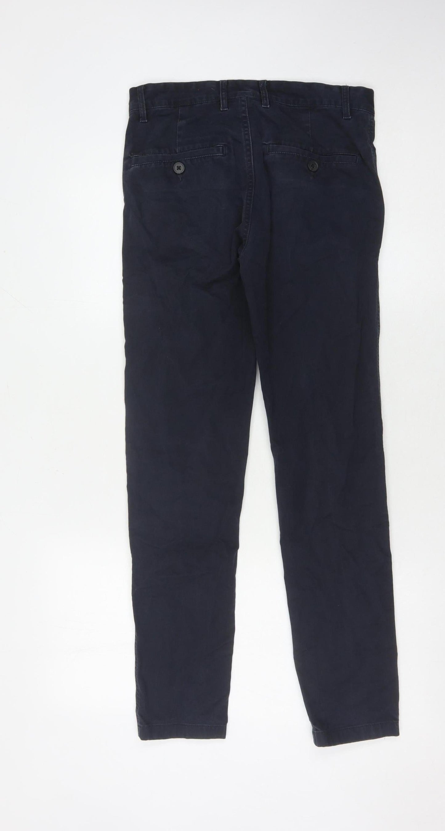 H&M Men's Blue Slim Fit Chino Trousers 28/30