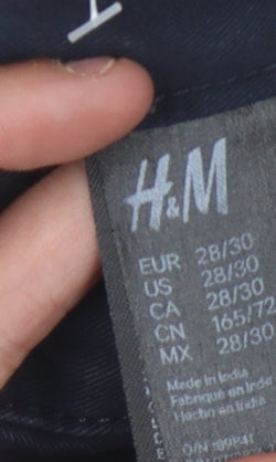 H&M Men's Blue Slim Fit Chino Trousers 28/30