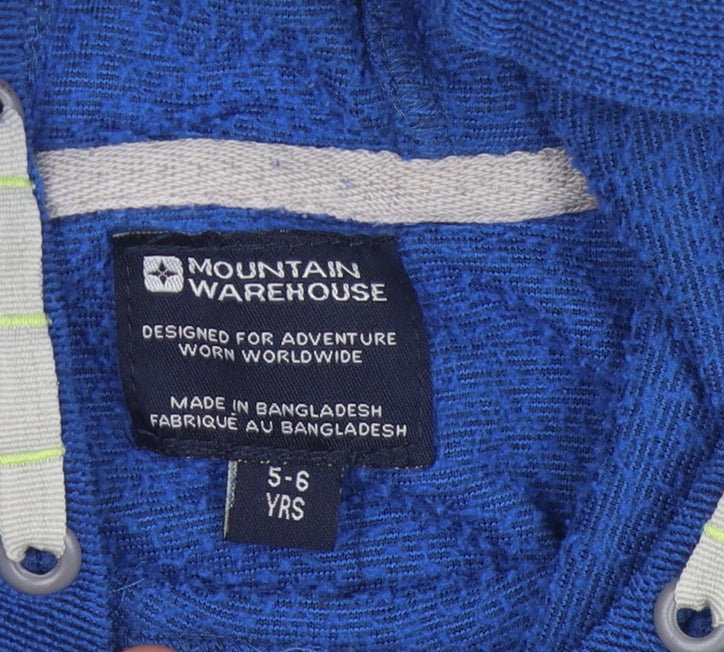 Mountain Warehouse Boys Blue Hoodie, Size 5-6 Years, Hooded