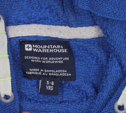 Mountain Warehouse Boys Blue Hoodie, Size 5-6 Years, Hooded