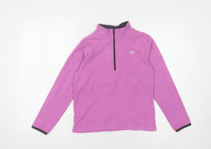 Trespass Girls Pink Fleece 1/4 Zip Sweatshirt, Size 9-10 Years