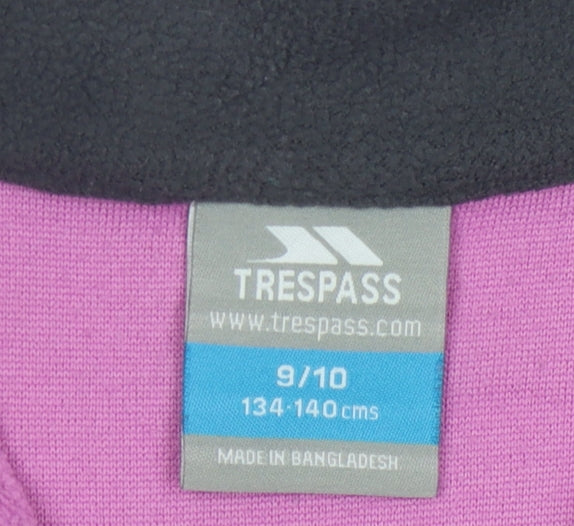 Trespass Girls Pink Fleece 1/4 Zip Sweatshirt, Size 9-10 Years