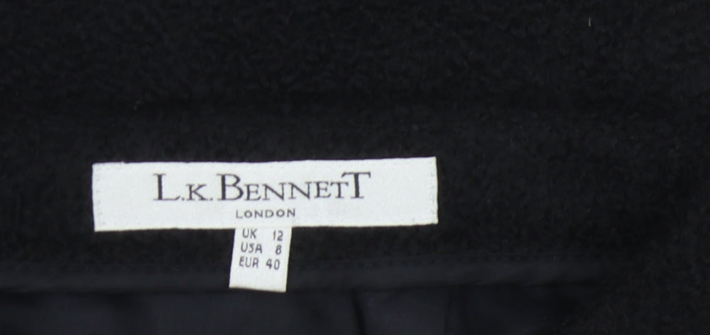 L.K. Bennett Women's Black Wool Pencil Skirt Size 12