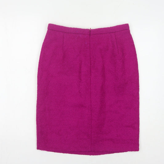L.K. Bennett Women's Purple Wool Pencil Skirt Size 12