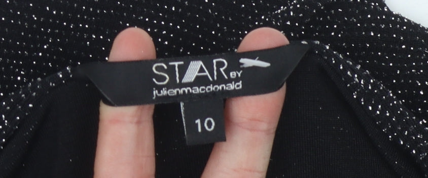 Womens UK Size 10 Star by Julien Macdonald Black Basic Blouse