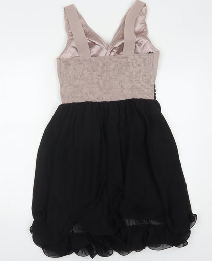 Little Mistress Women's Black A-Line Party Dress Size 14