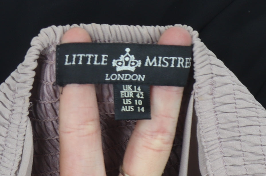 Little Mistress Women's Black A-Line Party Dress Size 14