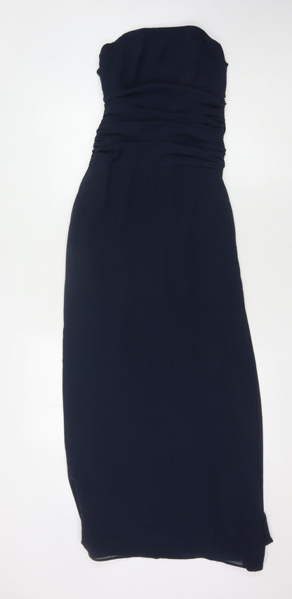 Dessy Collection Women's Blue Strapless Formal Dress