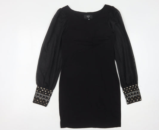 AX Paris Women’s Black Studded Sleeve Dress Size 10