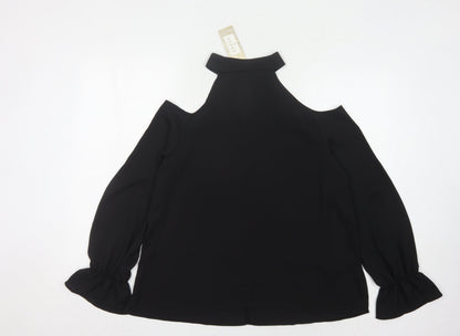Womens UK Size 14 Lipsy Black Basic Blouse