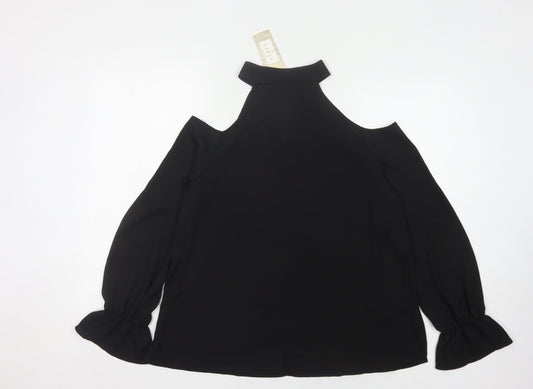 Womens UK Size 14 Lipsy Black Basic Blouse