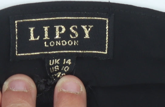 Womens UK Size 14 Lipsy Black Basic Blouse
