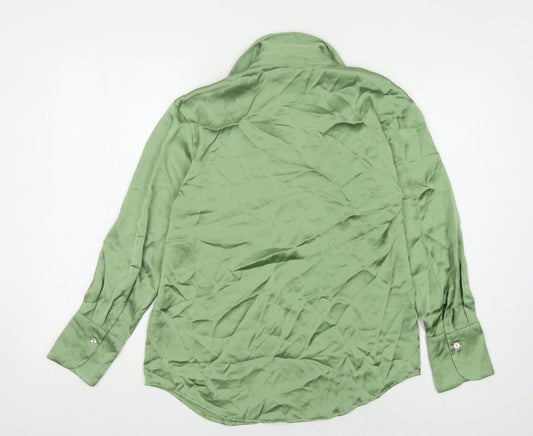Womens UK Size XS Zara Green  Button-Up