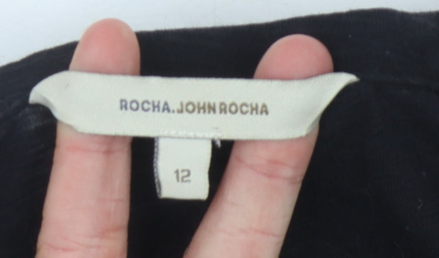 Womens UK Size 12 Rocha John Rocha Black  Blouse
