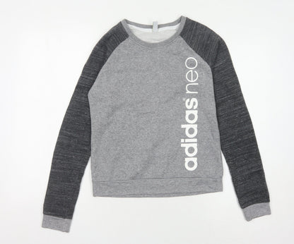 Adidas Women's Grey Logo Sweatshirt S