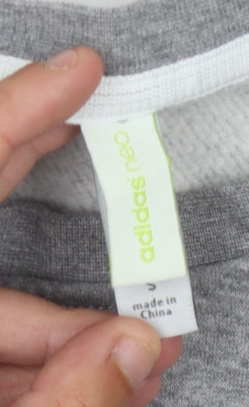 Adidas Women's Grey Logo Sweatshirt S