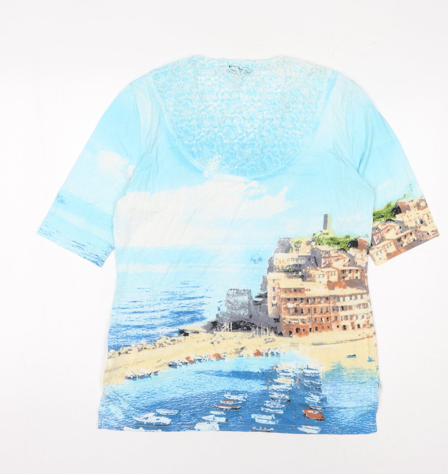 Passioni Women's Multicoloured Graphic T-Shirt, M, V-Neck