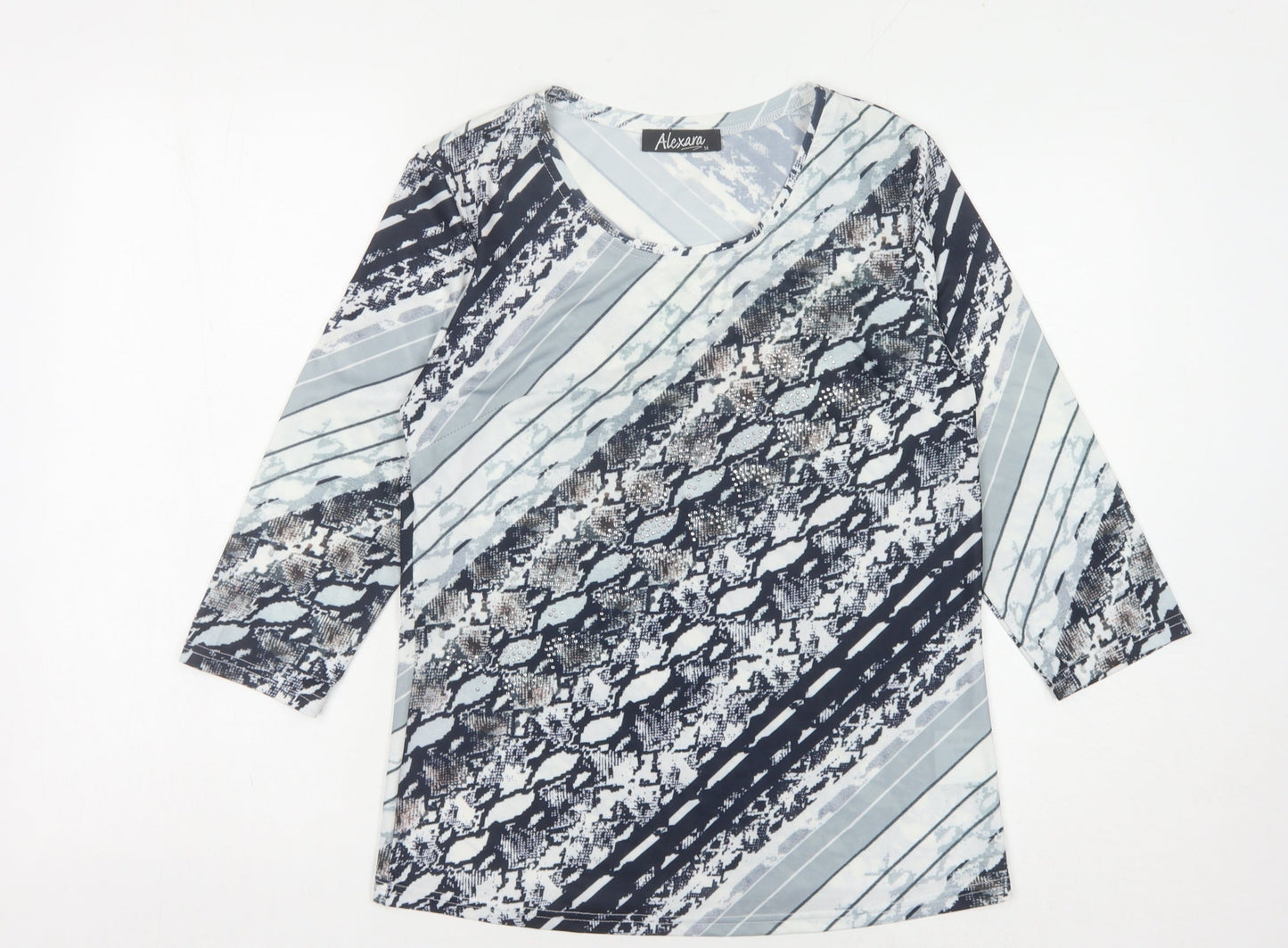 Womens UK Size 14 Alexara Multicoloured Basic Blouse