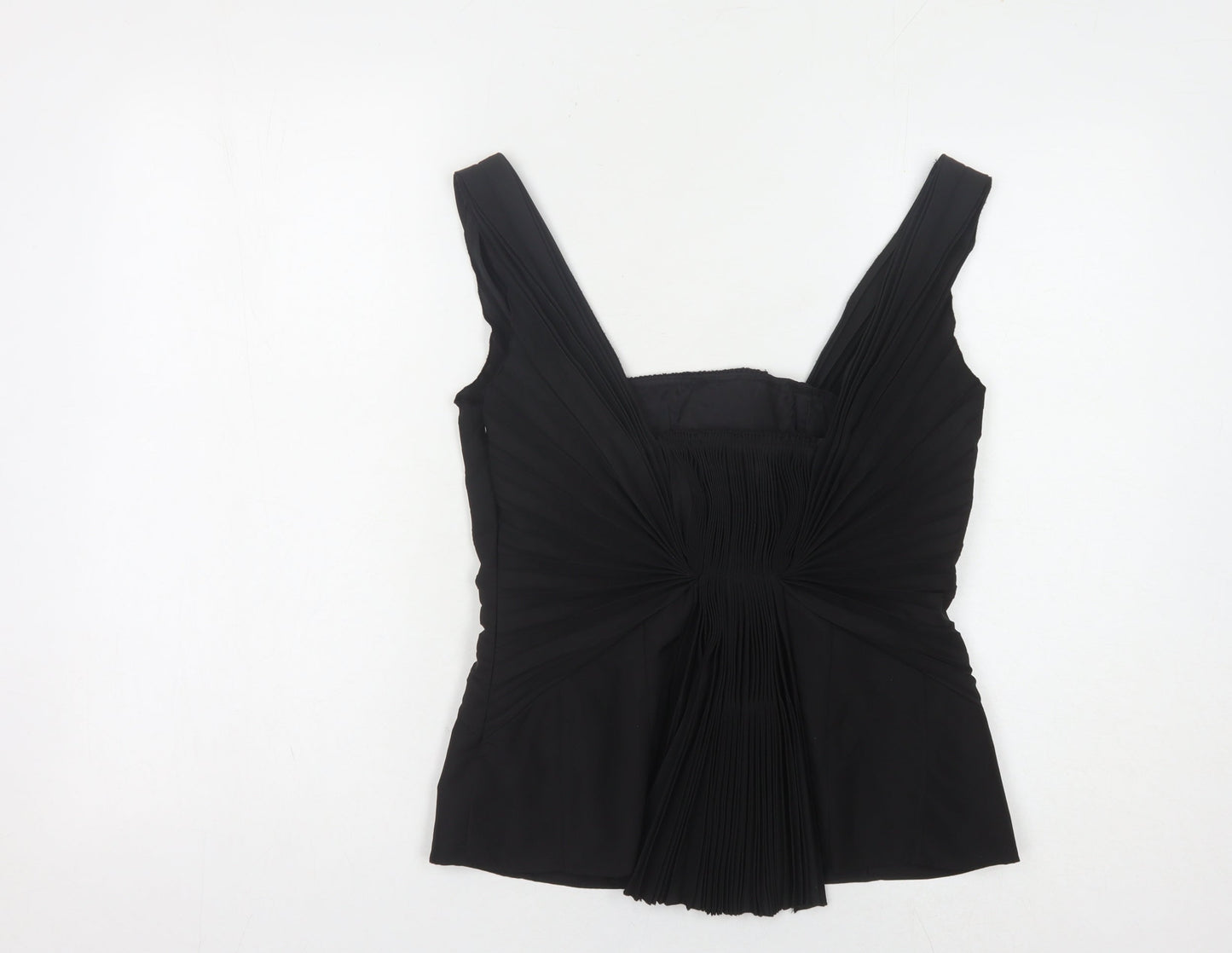 Coast Women's Black Blouse, Size 12, Elegant Ruffle Detail