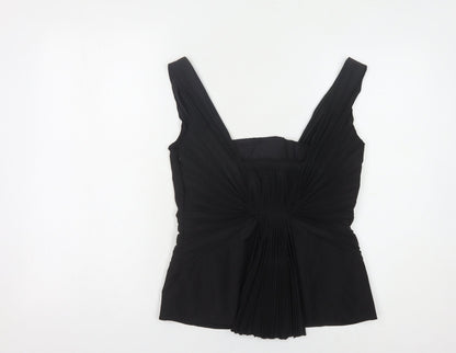 Coast Women's Black Blouse, Size 12, Elegant Ruffle Detail