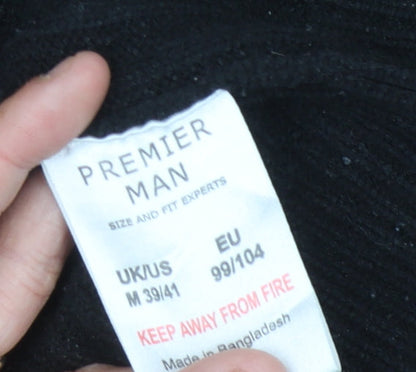 Premier Man Men's Black Full Zip Jumper - M