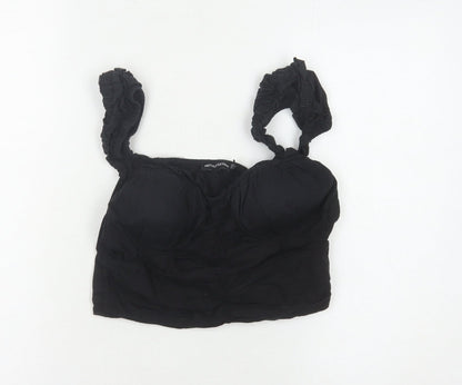PrettyLittleThing Black Cropped Top, UK Size 8