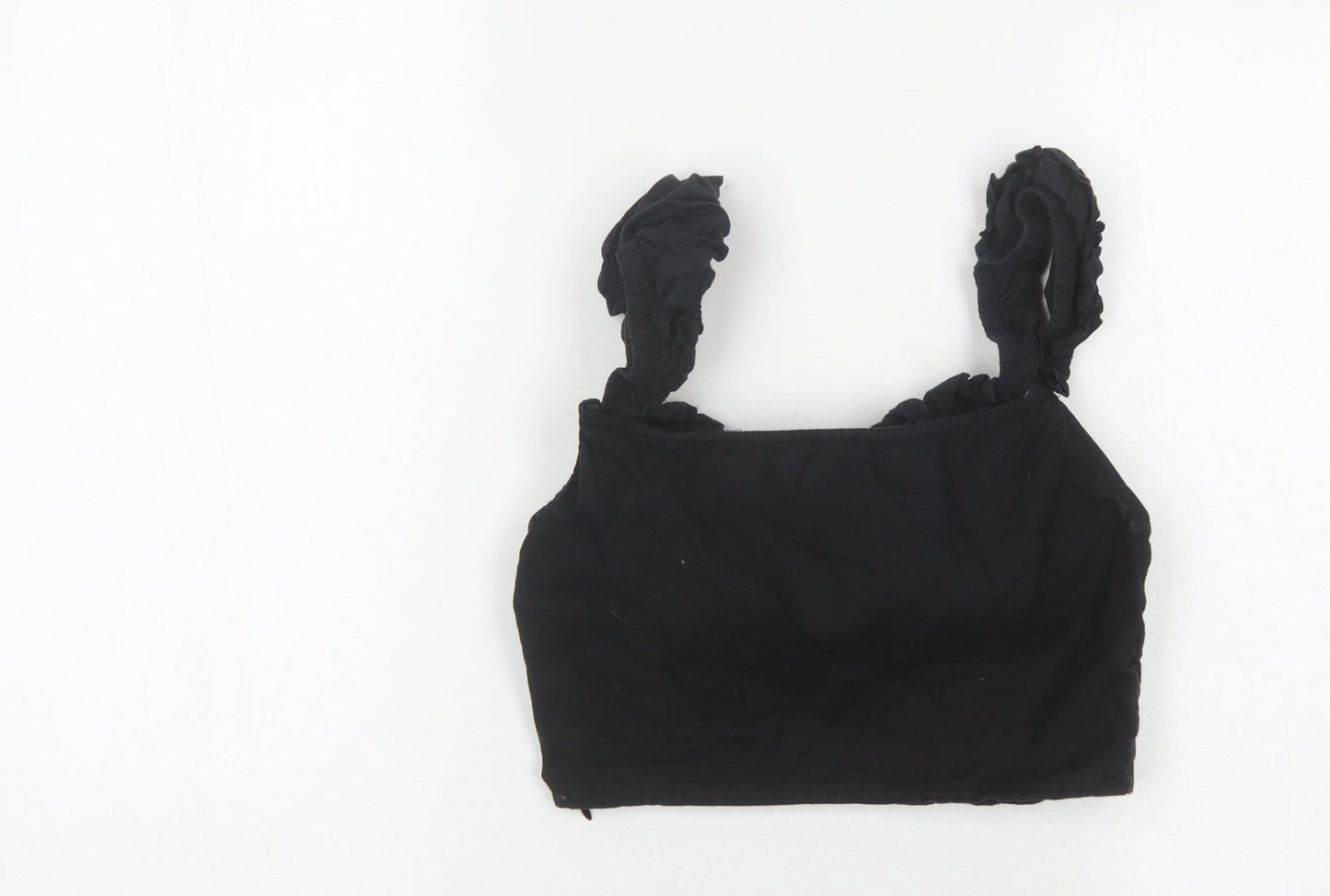 PrettyLittleThing Black Cropped Top, UK Size 8