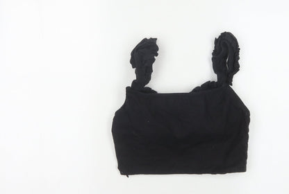 PrettyLittleThing Black Cropped Top, UK Size 8