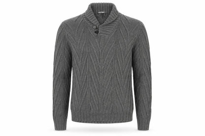 Piazza Italia Men’s Grey XL Cable-Knit Jumper