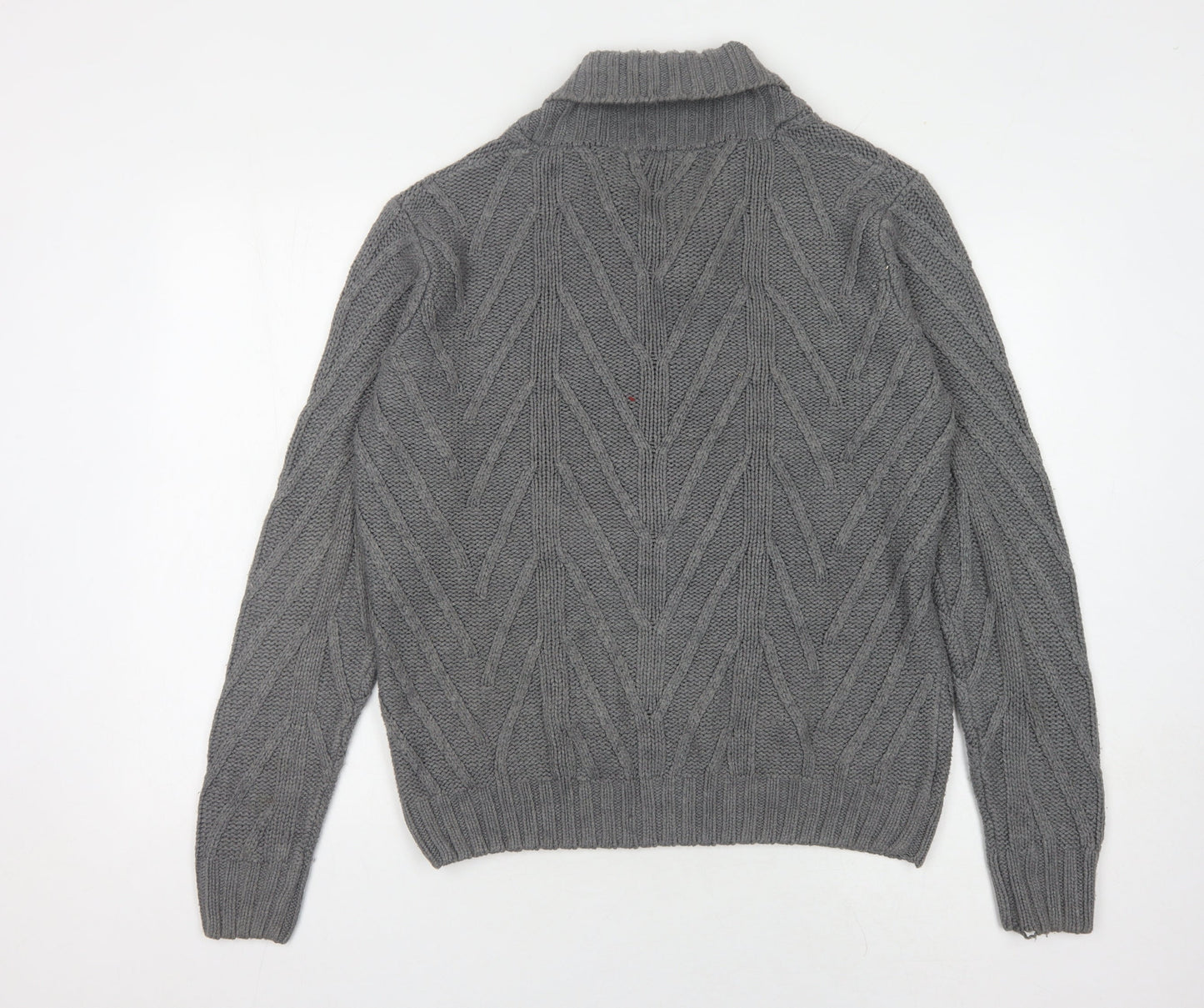 Piazza Italia Men’s Grey XL Cable-Knit Jumper