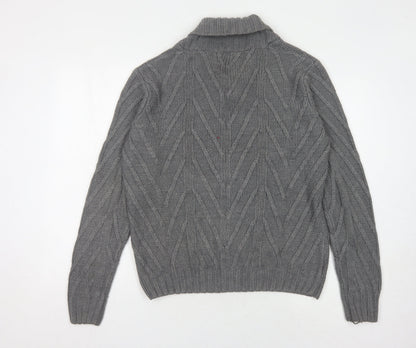 Piazza Italia Men’s Grey XL Cable-Knit Jumper