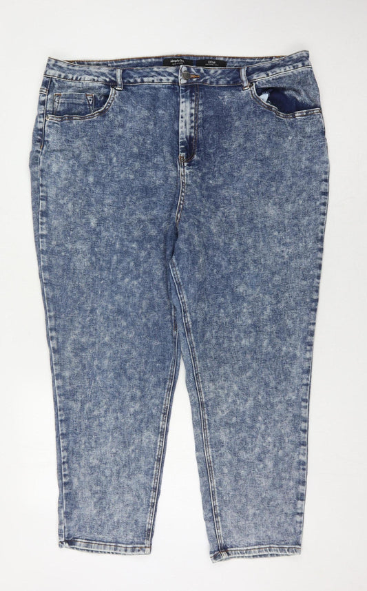 Simply Be Women’s Blue Acid Wash Mom Jeans Size 24