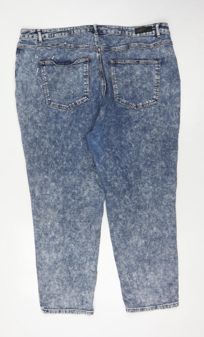 Simply Be Women’s Blue Acid Wash Mom Jeans Size 24
