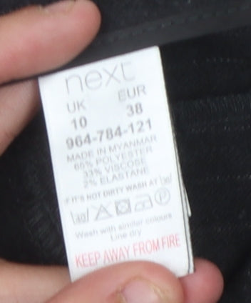 Womens UK Size 10 NEXT Regular Fit  Black Trousers