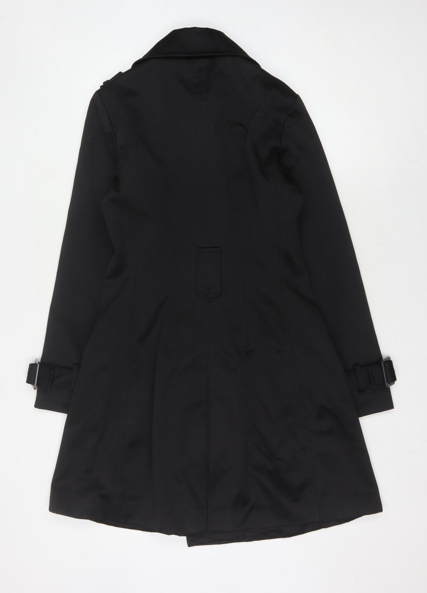Easy Wear Women's Black Trench Coat Size 10 Mid-Length