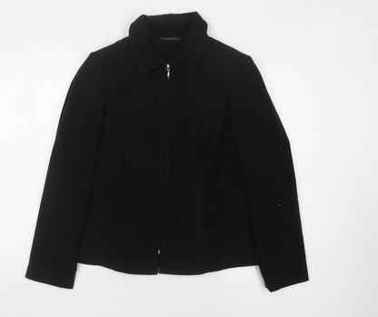 Bm Black Women's Basic Jacket Size 14 Full Zip Collared