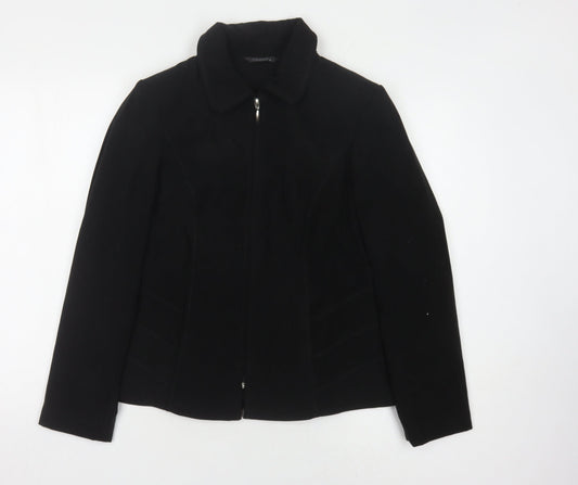 Bm Black Women's Basic Jacket Size 14 Full Zip Collared