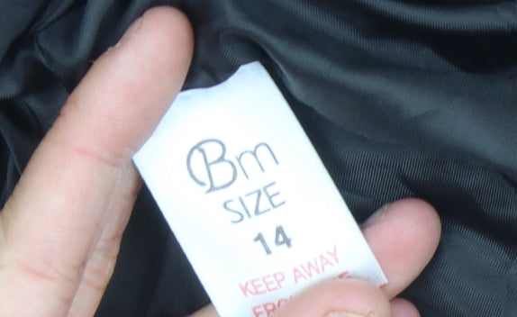 Bm Black Women's Basic Jacket Size 14 Full Zip Collared