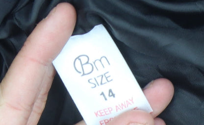 Bm Black Women's Basic Jacket Size 14 Full Zip Collared