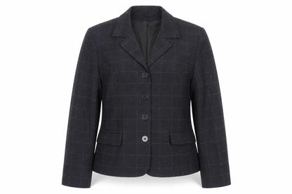 Report Women's Black Checked Suit Jacket, Size 12