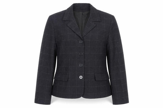 Report Women's Black Checked Suit Jacket, Size 12