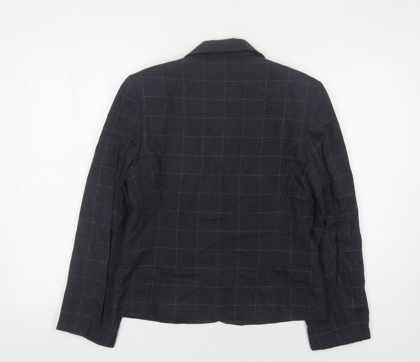 Report Women's Black Checked Suit Jacket, Size 12