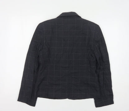 Report Women's Black Checked Suit Jacket, Size 12