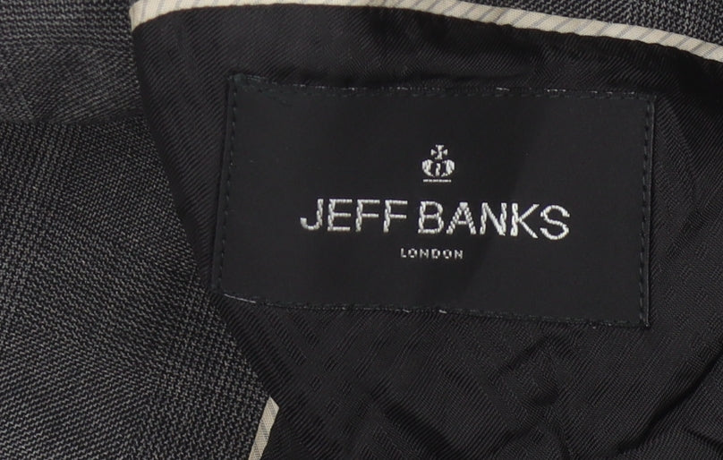 Mens UK Size 40 Jeff Banks Regular Grey Suit Jacket