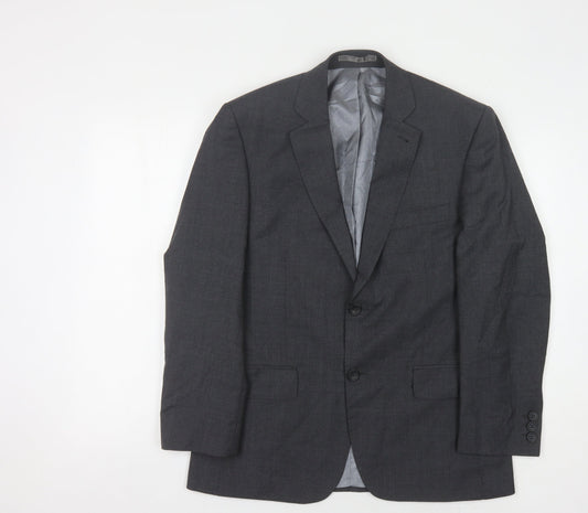 Mens UK Size 38 Racing Green Regular Grey Suit Jacket
