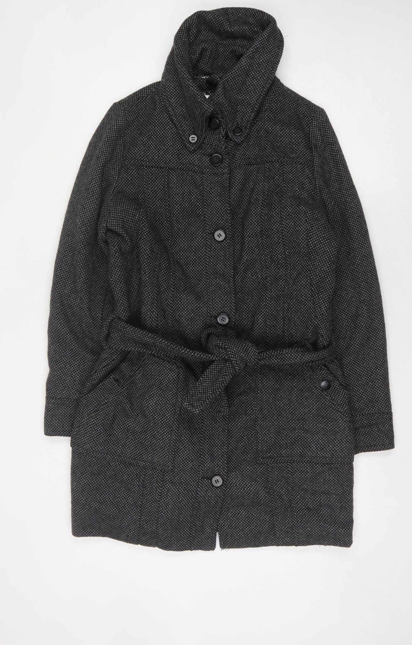 O'Neill Women's Black Mid-Length Belted Coat XL