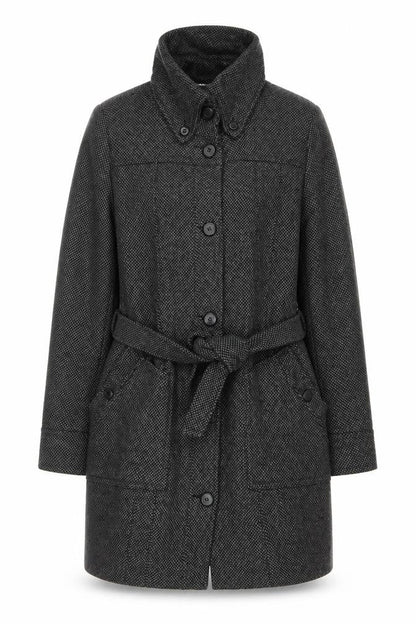 O'Neill Women's Black Mid-Length Belted Coat XL